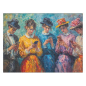 19e-eeuwse mensen gebruiken smartphones tafelkleed (Voorkant (Horizontaal))