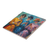 19e-eeuwse mensen gebruiken smartphones tegeltje (Zijkant)