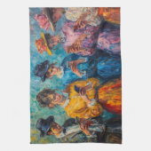 19e-eeuwse mensen gebruiken smartphones theedoek (Verticaal)