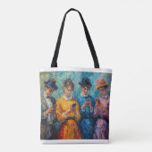 19e-eeuwse mensen gebruiken smartphones tote bag (Achterkant)
