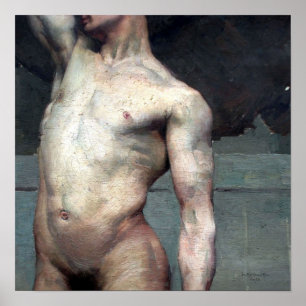 19e-eeuwse naakte man poster