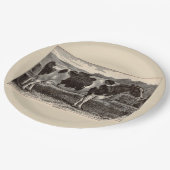 19e-eeuwse prins Holstein-koe Papieren Bordje (Gekanteld)