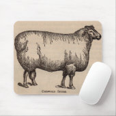 19e-eeuwse print Cotswold schaap Muismat (Met muis)