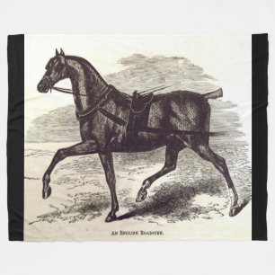 19e-eeuwse print Een Engels Roadster paard Fleece Deken