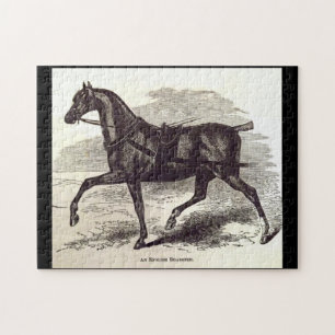 19e-eeuwse print Een Engels Roadster paard Legpuzzel