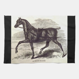 19e-eeuwse print Een Engels Roadster paard Theedoek