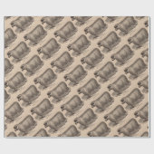 19e eeuwse printjaarschaap Katoen Cadeaupapier (Vlak)