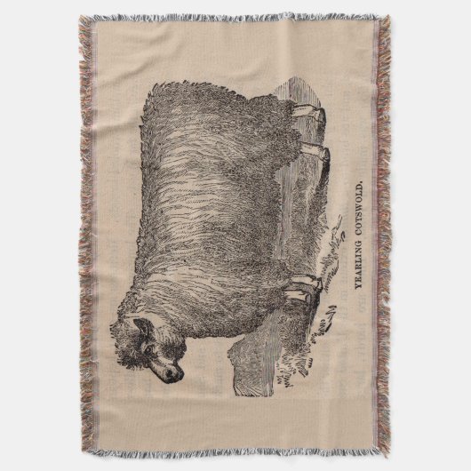 19e eeuwse printjaarschaap Katoen Deken (Voorkant Verticaal)