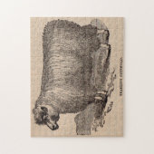 19e eeuwse printjaarschaap Katoen Legpuzzel (Verticaal)