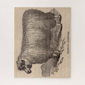 19e eeuwse printjaarschaap Katoen Legpuzzel (Verticaal)