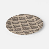 19e eeuwse printjaarschaap Katoen Papieren Bordje (Gekanteld)