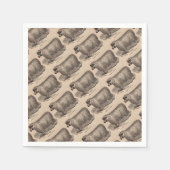 19e eeuwse printjaarschaap Katoen Servetten (Voorkant)