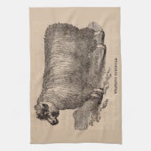 19e eeuwse printjaarschaap Katoen Theedoek (Verticaal)