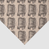 19e eeuwse printjaarschaap Katoen Tissuepapier (Detail)