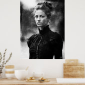 19e eeuwse schoolmarm B&W foto Poster (Keuken)