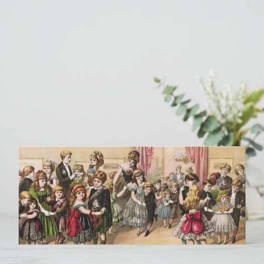 19e-eeuwse Schotse kinderbal uitnodiging (Staand voorkant)