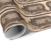 19e-eeuwse varkensfoto Berkshire zaag nr. 1 Cadeaupapier (Rol Hoek)