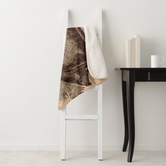 19e-eeuwse varkensfoto Berkshire zaag nr. 1 Sherpa Deken (In situ)