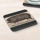 19e-eeuwse varkensfoto Berkshire zaag nr. 2 Bier Onderzetter (Linkerzijde)