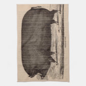 19e-eeuwse varkensfoto Berkshire zaag nr. 2 Theedoek (Verticaal)