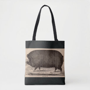 19e-eeuwse varkensfoto Berkshire zaag nr. 2 Tote Bag