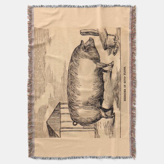 19e-eeuwse varkensfoto "Breeder in Good Flesh" Deken (Voorkant Verticaal)