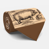 19e-eeuwse varkensfoto "Breeder in Good Flesh" Stropdas (Opgerold)