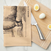 19e-eeuwse varkensfoto "Breeder in Good Flesh" Theedoek (Quarter Fold)