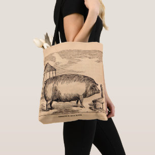 19e-eeuwse varkensfoto "Breeder in Good Flesh" Tote Bag