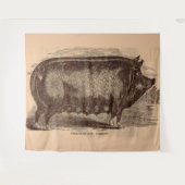 19e-eeuwse varkensprint Berkshire zeug nr. 1 Wandkleed (Voorkant (horizontaal))