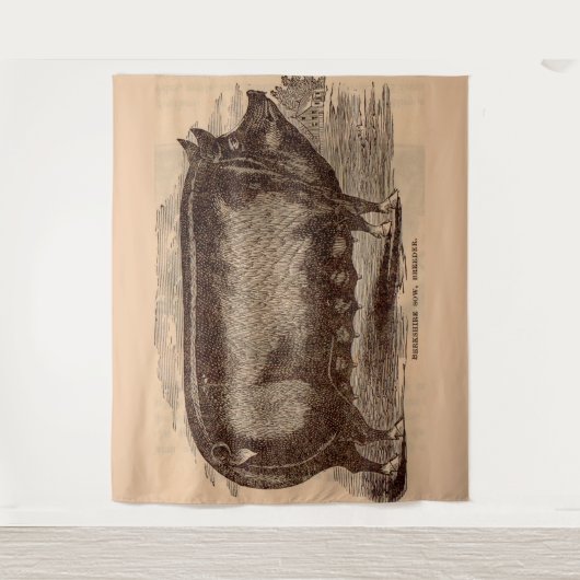 19e-eeuwse varkensprint Berkshire zeug nr. 1 Wandkleed (Voorkant)