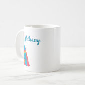 19e-eeuwse vrouw in een drukke jurk Pop Art Koffiemok (Voorkant links)