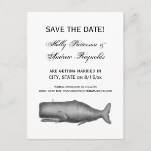 19e eeuwse walvistekening aankondigingskaart