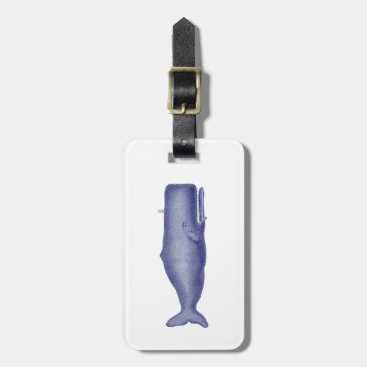  19e eeuwse walvistekening N Bagagelabel (Voorkant verticaal)