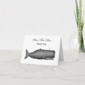  19e eeuwse walvistekening N Bedankkaart (Voorkant)