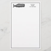  19e eeuwse walvistekening N Briefpapier (Voorkant)
