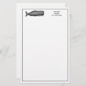  19e eeuwse walvistekening N Briefpapier (Voorkant / Achterkant)