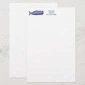  19e eeuwse walvistekening N Briefpapier (Voorkant / Achterkant)