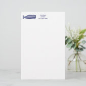  19e eeuwse walvistekening N Briefpapier (Staand voorkant)