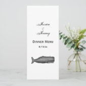  19e eeuwse walvistekening N Kaart (Staand voorkant)