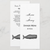  19e eeuwse walvistekening N Kaart (Voorkant / Achterkant)