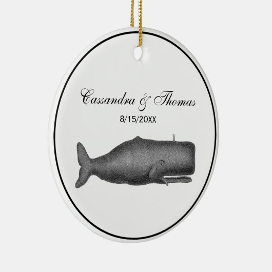  19e eeuwse walvistekening N Keramisch Ornament (Rechts)