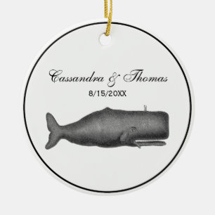  19e eeuwse walvistekening N Keramisch Ornament