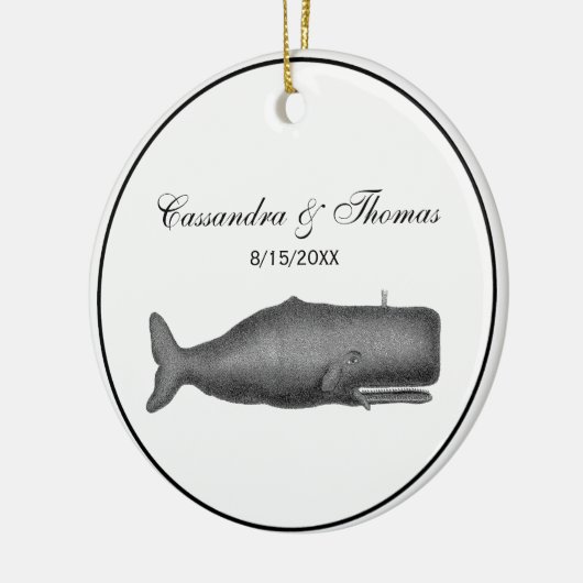  19e eeuwse walvistekening N Keramisch Ornament (Links)