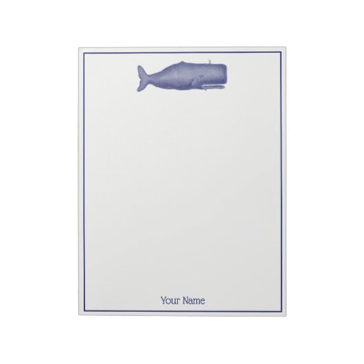 19e eeuwse walvistekening N Notitieblok (Linkerzijde)