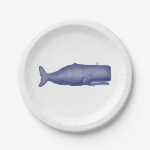  19e eeuwse walvistekening N Papieren Bordje