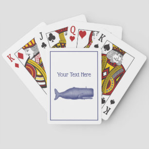 19e eeuwse walvistekening N Pokerkaarten