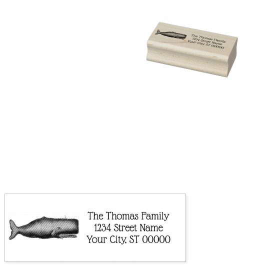  19e eeuwse walvistekening N Rubberstempel (Gestempeld)