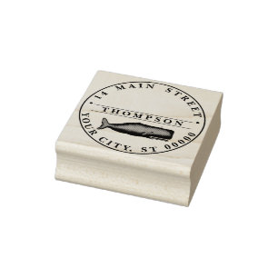 19e eeuwse walvistekening N Rubberstempel