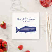  19e-eeuwse walvistekening N-SV Servet (Insitu)